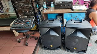 Wave 15 kevler Imix Bome 8ii powered mixer sound testing