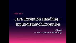 InputMismatchException in Java