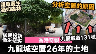 [香港奇觀] 九龍城空置26年的土地 ── 分析空置的原因 | 雜草叢生猶如森林 | 附近居民投訴衛生情況惡劣 | 食環署已出通告仍未見有改善 | 三光布廠 | 曾做停車場 | 九龍城道131號