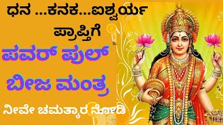 ಧನ ಪ್ರಾಪ್ತಿಗೇ ಶಕ್ತಿಯುತ ಬೀಜ ಮಂತ್ರ /POWERFUL BEEJA MANTRA FOR MONEY…