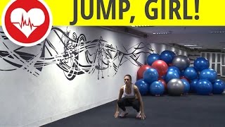 Cardio workout at home: squat jumps