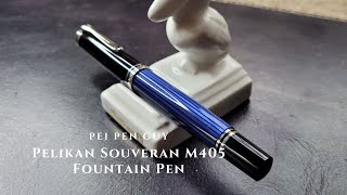 Pelikan Souveran M405 Blue Black Fountain Pen.