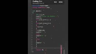 Normal pattern tutorial ll C++ language ll 💯💯#coding#language #short #program