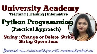 PY24: Python String | How to change or delete string | String Operation |String concatenation