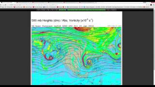 500 mb Vorticity from GFS initiation 012116
