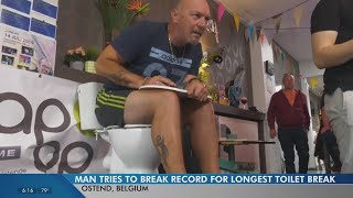 Man determined to break a world record sits on toilet for 165 hours
