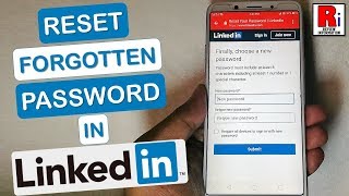 HOW TO RESET FORGOTTEN PASSWORD IN LINKEDIN