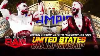 WWE RAW January 2, 2023 Seth Rollins vs Austin Theory Official Match Card