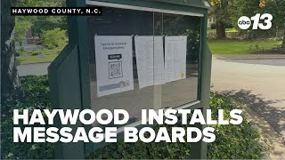 Haywood County installs message boards to improve communication during emergencies