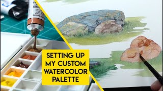 Curating my perfect LANDSCAPE watercolor palette ✶ Setup, color mixing, painting