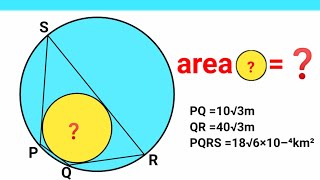 Can you find area of the yellow circle? | (Fun Geometry Problem) | #math #maths | #geometry