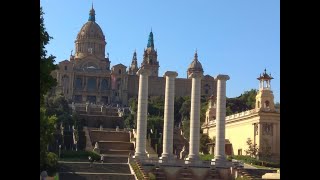 高第奎爾公園Park Güell 俯瞰Barcelona的加泰隆尼亞國家藝術博物館（Museu Nacional d'Art de Catalunya）西班牙廣場、魔幻噴泉、Las Arenas