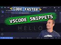 CODE FASTER WITH VSCODE CODE SNIPPETS which auto complete common boilerplate code
