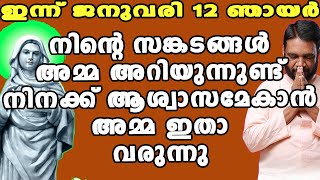 ഇന്ന് ജനുവരി 12 ഞായർ നിൻ്റെ സങ്കടങ്ങൾ അമ്മ അറിയുന്നുണ്ട് നിനക്ക് ആശ്വാസമേകാൻ അമ്മ ഇതാ വരുന്നു…