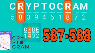 CRYPTOGRAM Word Logic Puzzles level 587 588