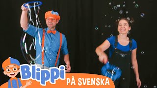 Blippi Svenska | Blippi lär sig om former och hur man gör stora bubblor |pedagogiska videor för barn