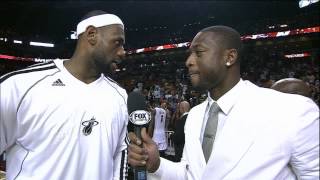 Wade Conducts Postgame Interview with LeBron