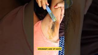 Underarm waxing with Honey wax | Underarm waxing #Armpit wax at home #shorts #armpitwax #underarmwax