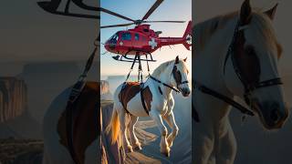 Heart Warming Rescue to New Life: Pregnant Horse Airlifted to Safe Delivery #horse #mare #pets