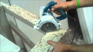 How To: Mitre Cut Granite Bullnose Tiles at 45 Degree Angle - Bath and Granite 4 Less