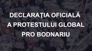 Declaraţia oficială a protestului global pro Bodnariu