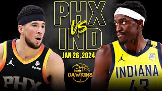 Phoenix Suns vs Indiana Pacers Full Game Highlights | January 26, 2024 | FreeDawkins