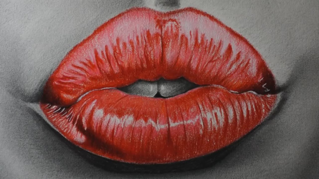 How To Draw Hyper Realistic Lips With Colored Pencil Step By Step - YouTube