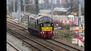 Class 40 No. 40145 on 0Z40 Crewe H.S - Castleton Hopwood Gf @ Miles Platting on 24.01.22 - HD