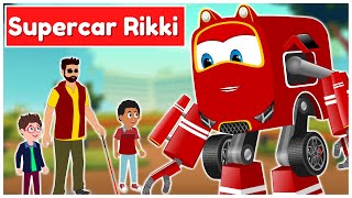 Supercar Rikki catches the Con Man and the Invisible Aliens | Kids Cartoon