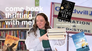 come BOOK THRIFTING with me!! | mini bookstore vlog + book haul 🫶📖🌷