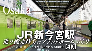 JR新今宮駅 - 乗り換え待ちにプラットホームぶらり【4K】Walk in JR SHIN-IMAMIYA Station