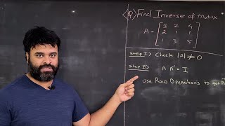 Inverse of 3*3 Matrix | Solved problem | [3*3]^-1 By Prof. Yogesh Prabhu