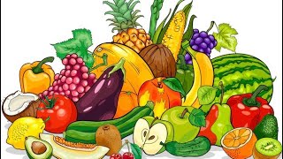 Coloring  vegetables and fruits Painting for toddlers and drawing for kids  Learning