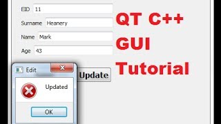 QT C++ GUI Tutorial 15- Edit / Update a data from SqLite Database with pushbutton