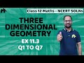 Three Dimensional Geometry Class 12 Maths 3D NCERT Solutions Chapter 11 Exercise 11.3 Questions 1-7