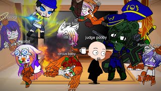 Gacha club sister location react to Jeffy attacks a judge