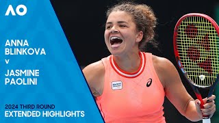 Anna Blinkova v Jasmine Paolini Extended Highlights | Australian Open 2024 Third Round