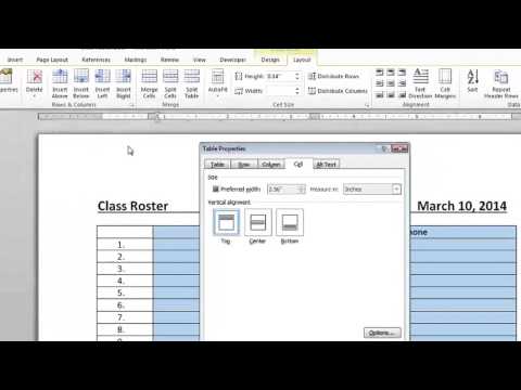 How to Fix a Cell Size in Microsoft Word : Microsoft Word Doc Tips