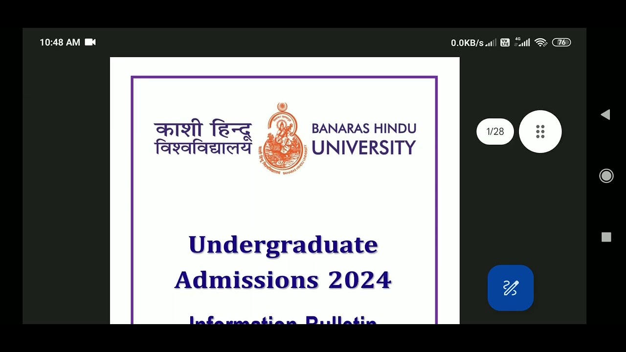 BHU UET 2024 INFORMATION BULLETIN. BHU UET CUET UG 2024 Online ...