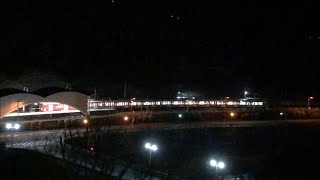 【終電】赤い小田急1000形が到着するシーン（箱根湯本駅）湯本富士屋ホテルよりー2020.2.1.23:05ー