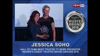 SONA: Jessica Soho, binigyang parangal ng Reader's Digest Trusted Brand Awards