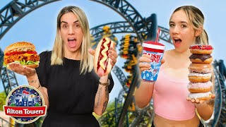 Only Eating THEME PARK Food for 24 HOURS! 🎢