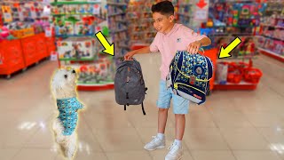 ب يوم مشتريات المدرسة 📚 اي شي اوسكار يلمسه ابننا يشتريه 🐕‍🦺🏃‍♂️