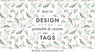 Design Christmas tags: printable & custom (+ FREE watercolor clip arts!)