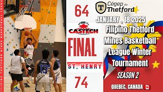 St. Henri VS CASTECH  FILIPINO THETFORD MINES BASKETBALL LEAGUE January 18 2025