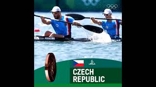 It's a bronze for Czech Republic in the men's kayak double 1000m!