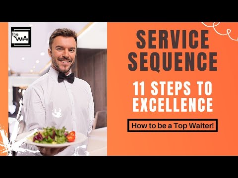 Service sequence in a casual restaurant. Restaurant server training