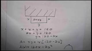Max Area 3 sided Rectangle Algebra