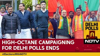 Delhi Elections | High-Octane Campaigning For Delhi Polls Ends, BJP, AAP, Congress Make Final Push