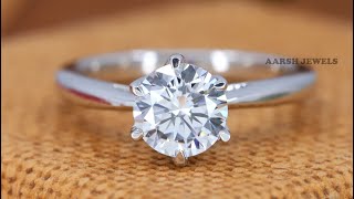 1.88CT Round Moissanite Ring/ Round Solitaire Diamond Ring/ Anniversary Ring Gift for Her